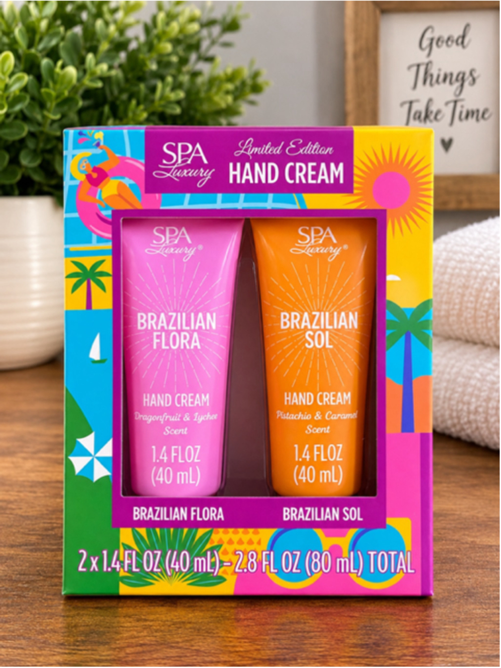 Spa Luxury Brazilian Flora & Sol Hand Cream Gift Set 2-Pack Limited Edition